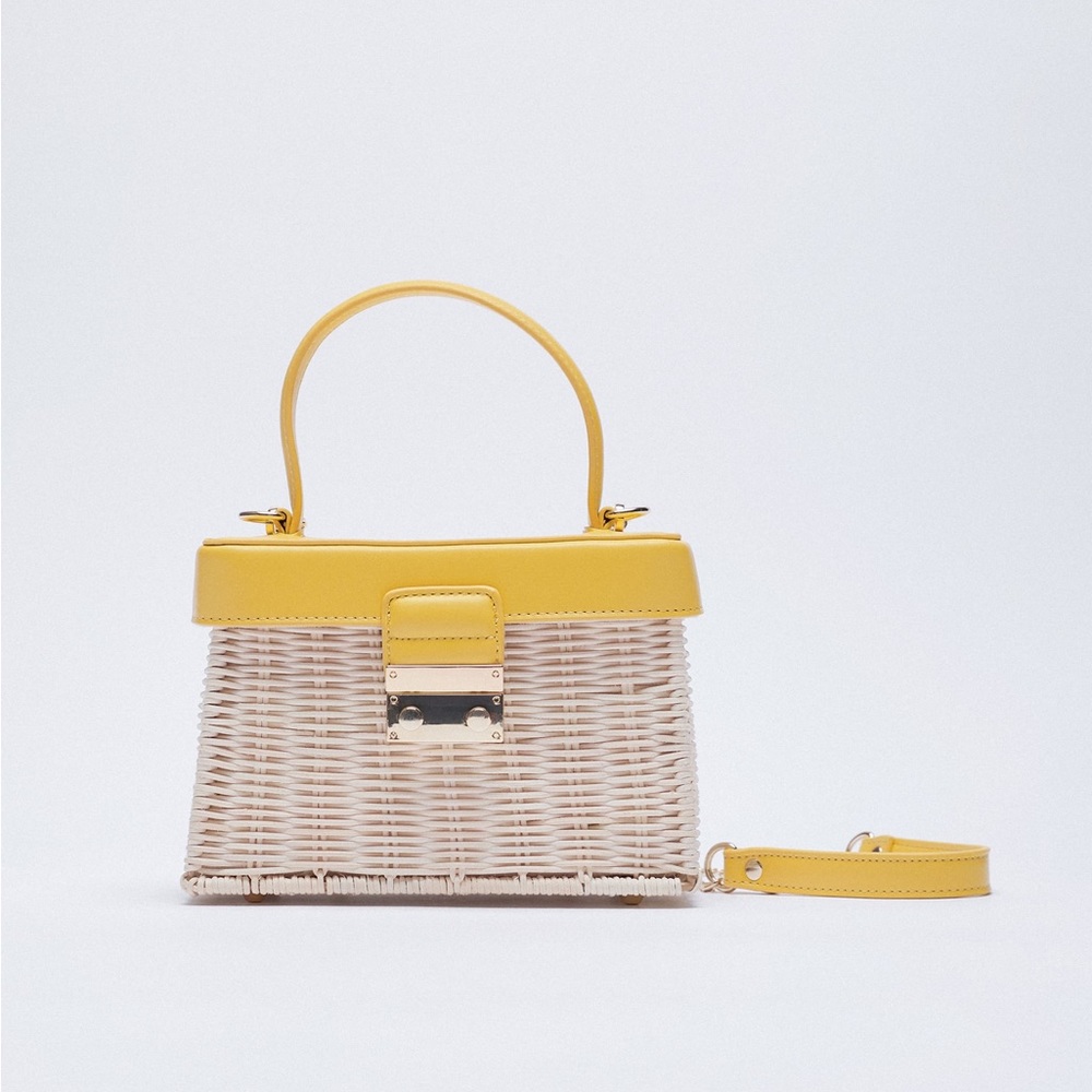 Zara Rattan Box Bag With Top Handle